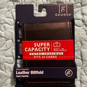 George Black Leather Billfold Wallet